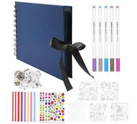 ZWQLZG Scrapbook, Scrap Book Photo Album Scrapbook 60 Pages with Scrapbooks Accessories Kit A5 Craft Paper 21.5x15cm Memory Books Guestbooks for Family Wedding Anniversary Baby Gift (Blue)