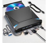 ZWQO External CD/DVD Drive +/-RW Burner and Player USB 3.0 USB-C