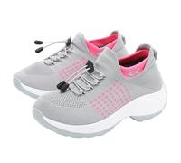 ZWRXW Comfort Wear Orthotic Shoes for Women Men Arch Support Stretch Comfortable Casual Athletic Outdoor Lightweight Breathable Shoes, Grey B Grey, 6-6.5