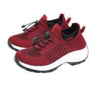 ZWRXW Comfort Wear Orthotic Shoes for Women Men Arch Support Stretch Comfortable Casual Athletic Outdoor Lightweight Breathable Shoes, B Red, 8-8.5