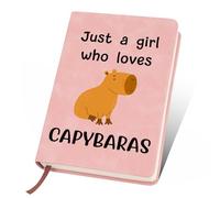zwtkuavs Capybara A5 Lined Journal Notebook, 200 Pages Soft Leather Notebook with Ruled Paper for Daily Diary Writing Note Taking Work School Use Lightweight Portable, Pink