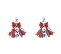 ZWTPGKRD 2Pcs PinMe Cheer Keychains Sport Glitters Beautiful Team Keyfob With Bows Bag Decoration Pin Cheer Keychains