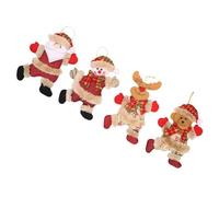 ZWTPGKRD 4PCS Holiday Character Ornament Soft Cloth Christmas Decorations For Tree Hanging Long Time Christmas Party Supplies Fabric Set