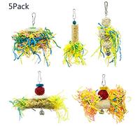 ZWTPGKRD 5 Pack Bird Chewing Toys Foraging Toy Parrot Rattan Ball Hanging For Cage For Cockatiel Conure African Parrot Parts