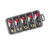 ZWTPGKRD 5Pcs Long Casting Fishing Lures with Hook Artificial Hard Baits Spinner Spoon Rotating Metal Vib Vibrations Baits Spinner Spoon