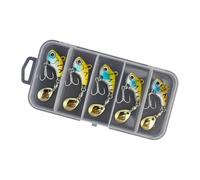 ZWTPGKRD 5Pcs Long Casting Fishing Lures with Hook Artificial Hard Baits Spinner Spoon Rotating Metal Vib Vibrations Baits Spinner Spoon