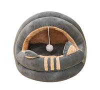 ZWTPGKRD Beds Cartoon Round Pet Bed House Cushion Thicken Anti-Skid Kitten Half Enclosed/Open Beds For Indoor Cats Washable