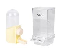 ZWTPGKRD Bird Feeder And Water Dispenser Set With Detachable Trays For Finches Parrots ABS Construction 2PC Large Capacity Treat Dispenser