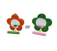 ZWTPGKRD Bird With Perch Natural Parrot Stand Wood Stick Toy For Lorikeet Cockatoo Colorful Flower Shape