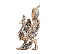 ZWTPGKRD Brass Phoenixes Miniature Ornament Spreading Wing Chinese Mythologies Bird Figurine with Base for Desk Shelf Display Gift Auspiciously Brass Phoenixes Ornament
