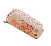 ZWTPGKRD Cartoon Pencil Case Large Canvas Pencils Bag Multi Compartments Pen Pouches Big Capacity Pens Organiser for Student Pencil Bag with Spacious Compartments