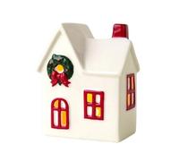 ZWTPGKRD Christmas Themed Ceramic Holders Battery Powered Village House Decoration For Winter Display Enthusiasts Decors Holiday Home Holders