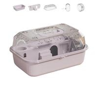 ZWTPGKRD Double Levels Portable Hamster Cage with Hand Carry Transparents for Easy Cleaning Travel Pet Cage