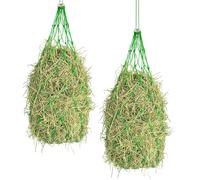 ZWTPGKRD Double Pack Nylon Horse Straw Bags 40Inch Length Square Prevents Overeating Exhibition Grade Horse Feeding Net