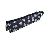 ZWTPGKRD Elegant Blossomy Decorated Writing Tool Planner Strong Canvas Substance Travel Friendly Soft Blossomy Pencil Bag