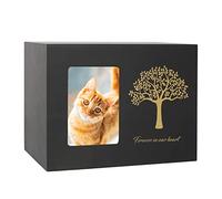 ZWTPGKRD Handmade Urn For Pets Ashes With Photo Frame Layout Ashes Photo Box Funeral Cremation Wood Urns Pet Memorial Urns For Dogs
