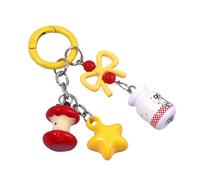 ZWTPGKRD Lovely Initial Keychain Bag Charms Bows Star Chains Accessories Decor For Purse Handbag Car For Women Girl Cute Bows Star