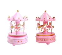 ZWTPGKRD Merry-Go-Round Music Box With LED Light Battery Operated Musical Princess Carousel Horse Whirligig Toy Home Decoration Birthday Kids Adults LED Light Musical Carousel Horse