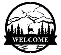ZWTPGKRD Metal Hollow Forest Elk Wrought Iron Pendant Wall Decor Hanging Art Ornament Home Modern Minimalist Design Bedroom Hanging Decorations