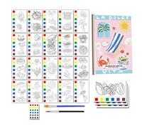 ZWTPGKRD Pocket Watercolor Painting Book 21Pages Travel Paint Coloring Book Set Arts And For Kids Boys Girls Coloring Books Set For Kids