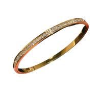 ZWTPGKRD Sturdy Steel Full Crystals Comfortable Metal Polished Finish for Formal and Casual Occasions Diamonds Cuff