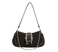 ZWTPGKRD Stylish Jean Shoulder Bag With Chain Detail For Women Casual Travel Compact Armpit Purse Outdoor Essential Handbag
