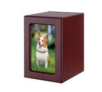 ZWTPGKRD Urn Pet Memorial Urns For Cats Ashes Solid Wood Box With Photo Frame Indoor Urn Box Personalized