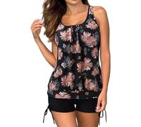 ZWTPGKRD Women ' s Two Piece Printed Swimsuit High Waist Tankini Set Quick Dry Polyester Swimwear Beachwear Outfit a Line Tankini Swimsuit