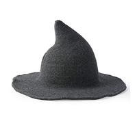 ZWTPGKRD Women Winter Faux Wool Knitted Halloween Witch Hat Solid Bucket