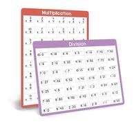Zwttey Multiplication and Division Flash Cards, Math Practice Board with Answers, Learn Column Method Vertical Calculations for Preschool Beginners in Mathematics, Teacher Must Have, Double-Side 4 Pcs