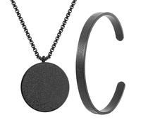 ZWWAAZHF Ayatul Kursi Pendant Necklace & Bangle Set, Black