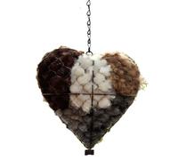 ZWWAAZHF Refillable Iron Heart Bird Nest Garden Decor with Natural Fibers for Wild Birds Garden Bird House