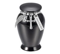 ZWWAAZHF Small Cremation Container Aluminum Alloys Construction, Black | Durability Keepsakes Urn for Ashes Preservation with Safe Storage, Velvets Pouches and Spoon for Honoring