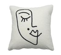 ZWWAAZHF Unique Pillow Case Sofa Cushion Cover Embroidered Beauty Face for Home Decorations Stylish and Artistic Design Polyester Fiber Case Sofa Cushion Cover Artistic Accessories