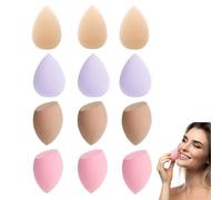 ZWWOGE 12 Pieces Mini Make Up Sponges Blender Sponges for Liquid and Cream Face and Body Wet or Dry Cosmetic Foundation Concealer Under Eye Highlight