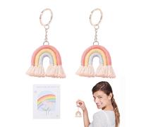 ZWWOGE 2 Rainbow Keychains, 1 Rainbow Greeting Card, Rainbow Style Keychain, Godmother Questions, Exquisite Handbag Accessories for Women, Gift Godmother