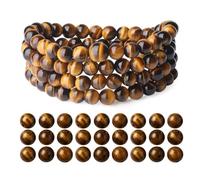 ZWWOGE 60-63 Pieces Natural Tiger Eye Stone Beads 6 mm Round Energy Loose Gemstone for Necklace Bracelets DIY Jewelry Making Natural Stones