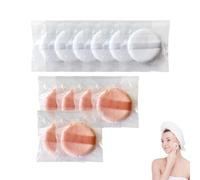 ZWWOGE Pack of 12 Round Powder Puff Makeup Tassels Cotton Powder Puff Round Velour Face Sponge Make Up Tool for Loose Powder Pressed Powder Fixing Powder Blush Cushion Applicator Beige