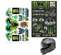 ZWWOGE Reflective Helmet Sticker Motorcycle, Monster Energy Sticker, Green Monster Sticker, Motorcycle Sticker for Motorcycle Helmet, Motorcycles, Off-Road Motorcycles, C, MTB Sticker