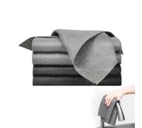 ZWWOGE Set of 4 Magic Cloths 30x30 Two Grey and Two Black Microfibre Cloths Magic Kitchen Glass No Streaks for Glass, Mirrors, Car, Bathroom, Kitchen.