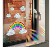 ZWWOGE Suncatcher Sticker, Rainbow Window Suncatcher Stickers, Anti-Collision Mosquito Net Wall Stickers, Clouds and Rainbow Window Stickers for Kids