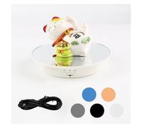 ZWXBDPDM Electric Rotating Turntable, 90° 180° Motorized Stand Display Speed and Direction Adjustable for Photography Live Video(White)