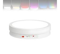 ZWXBDPDM Motorized Rotating Display Stand 360° Electric Turntable with Remote Control Adjustable Speed Low Noise Automatic Revolve Platform(White,22cm)