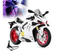 ZWXHN 1:10 For D&ucati V4S Alloy Die Cast Motorcycle Model Vehicle Collection Sound And Light Off Road Autocycle Toys Car