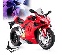 ZWXHN 1:10 For D&ucati V4S Alloy Die Cast Motorcycle Model Vehicle Collection Sound And Light Off Road Autocycle Toys Car