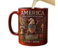 zwxqe 250th Birthday Tea Mug, Patriotic Commemorative Drinkware Cup, Symbolic Celebration Coffee Mug, Vintage Inspired Ceremony Keepsake, Ceramic Gift Cup for Men Women Home School Cafe Restaurant