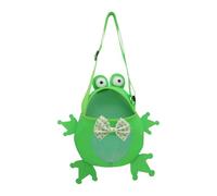 zwxqe Beach Mesh Bag, Frog Shaped Tote, Adjustable Portable Carry, 9.84x7.87 Inches Fun Outdoor Storage for Collecting Seashells on Vacation, Travel Accessory Boys Girls Beach Adventures