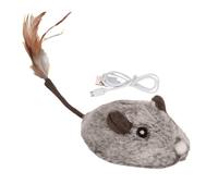 zwxqe Cat Mice Toy | Usb Rechargeable Electronic Plush Kitten Toy with Feather Tail | Smart Sensing Moving MicePlaything for Indoor & Outdoor Cat Exercise and Playtime