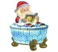 zwxqe Christmas Night Light,Cute Christmas Decorations LED - Santa Reading Bubble Bath Night Lights - for Indoor Shelf Fireplace Bedroom Living Room Office Winter Holiday Party