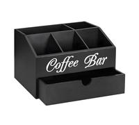 zwxqe Coffee Bar Storage | Countertop Organizer | Station Caddy | Bar Counter Organizer, Corner Organizer, Rustic Organizer, Kitchen Coffee Station, Coffee Holder, Organizer for Coffee Lovers